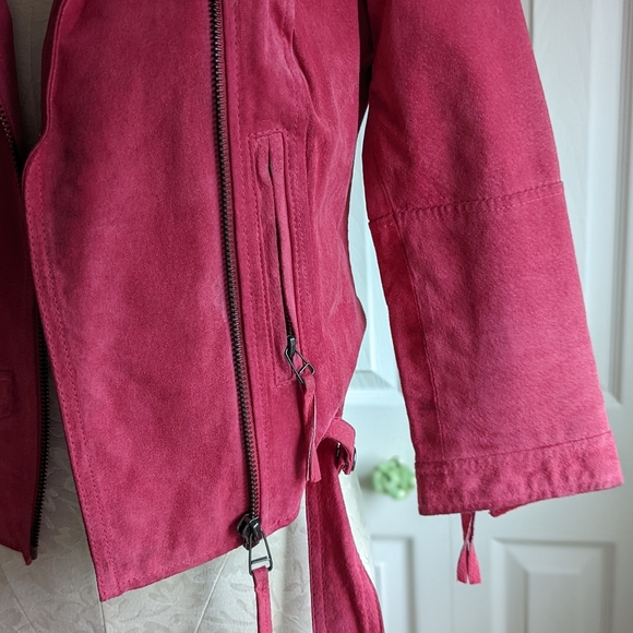 Zara Hot Pink Suede Jacket - Picture 3 of 4